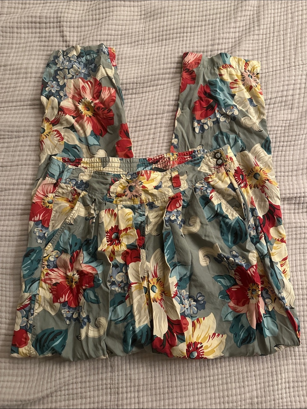 LIZ CLAIBORNE Floral Pleated Trousers